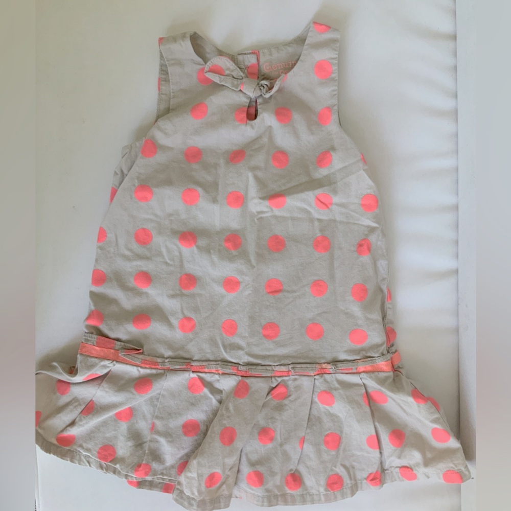 Osh Kosh Genuine Kids 3T Khaki dress with Pink polka dots